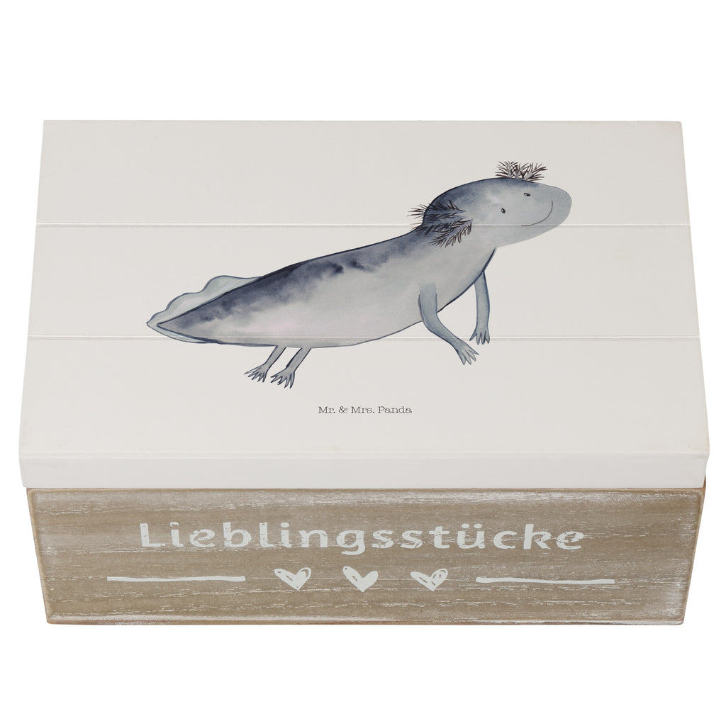 Holzkiste Axolotl schwimmt Holzkiste, Kiste, Schatzkiste, Truhe, Schatulle, XXL, Erinnerungsbox, Erinnerungskiste, Dekokiste, Aufbewahrungsbox, Axolotl, Molch, Axolot, Schwanzlurch, Lurch, Lurche, Problem, Probleme, Lösungen, Motivation