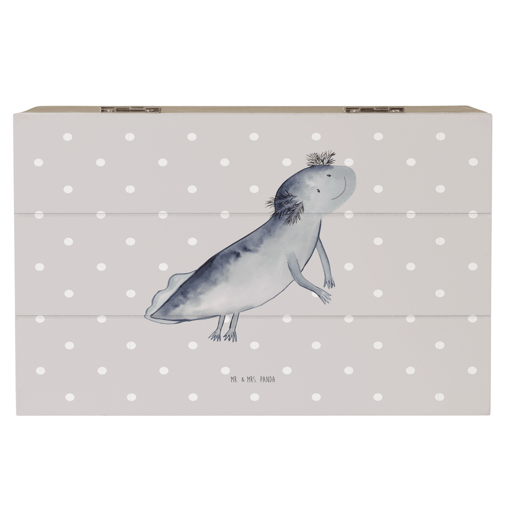 Holzkiste Axolotl schwimmt Holzkiste, Kiste, Schatzkiste, Truhe, Schatulle, XXL, Erinnerungsbox, Erinnerungskiste, Dekokiste, Aufbewahrungsbox, Axolotl, Molch, Axolot, Schwanzlurch, Lurch, Lurche, Problem, Probleme, Lösungen, Motivation