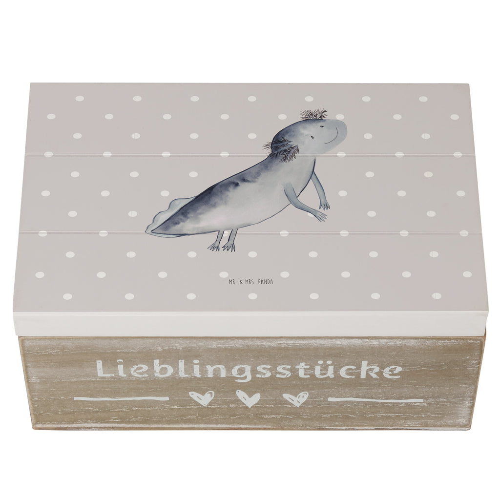 Holzkiste Axolotl schwimmt Holzkiste, Kiste, Schatzkiste, Truhe, Schatulle, XXL, Erinnerungsbox, Erinnerungskiste, Dekokiste, Aufbewahrungsbox, Axolotl, Molch, Axolot, Schwanzlurch, Lurch, Lurche, Problem, Probleme, Lösungen, Motivation