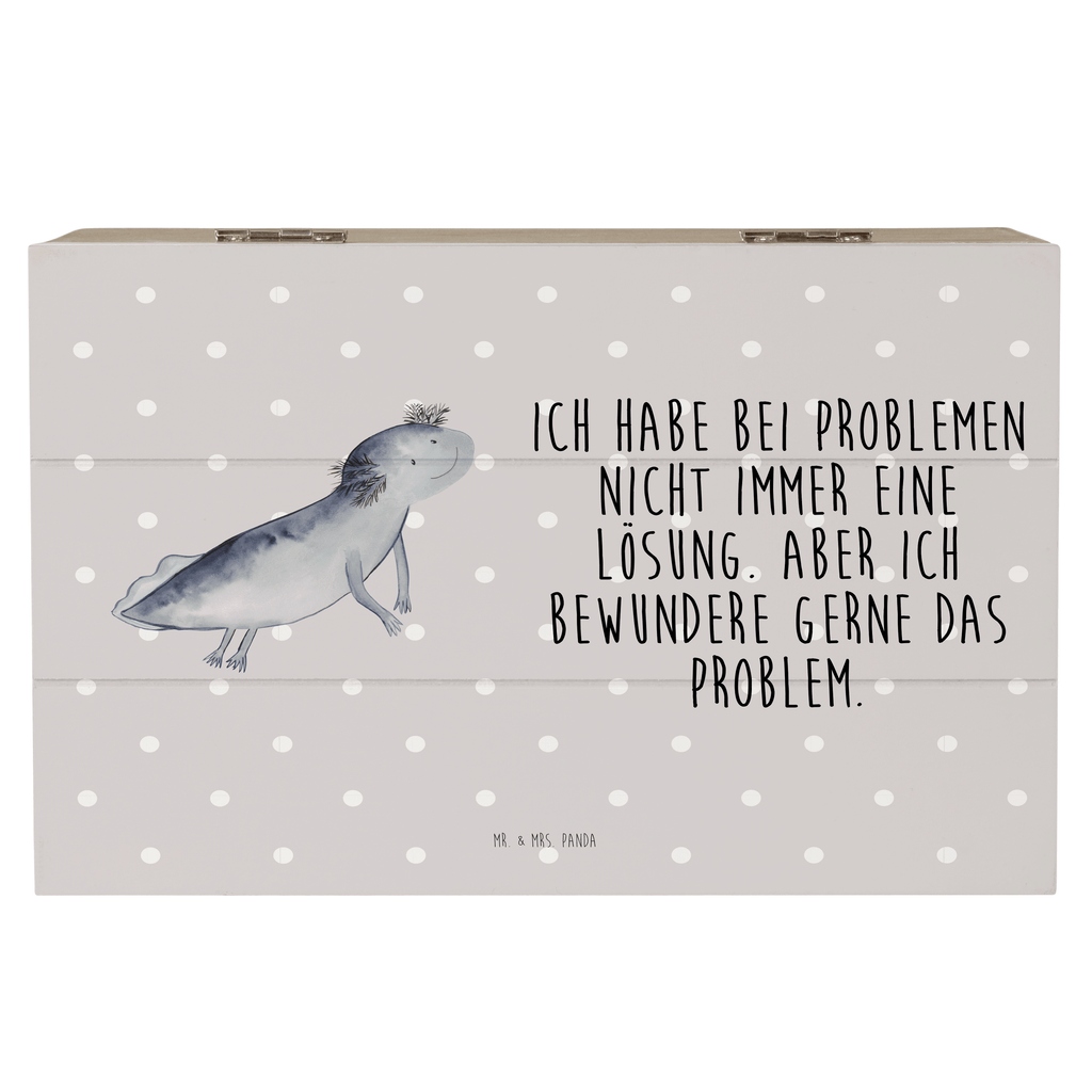 Holzkiste Axolotl schwimmt Holzkiste, Kiste, Schatzkiste, Truhe, Schatulle, XXL, Erinnerungsbox, Erinnerungskiste, Dekokiste, Aufbewahrungsbox, Axolotl, Molch, Axolot, Schwanzlurch, Lurch, Lurche, Problem, Probleme, Lösungen, Motivation