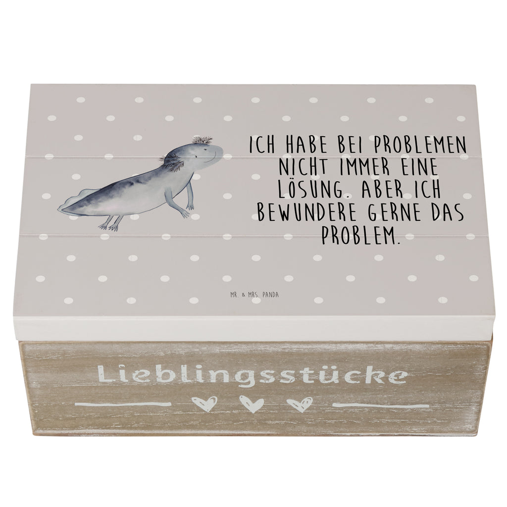 Holzkiste Axolotl schwimmt Holzkiste, Kiste, Schatzkiste, Truhe, Schatulle, XXL, Erinnerungsbox, Erinnerungskiste, Dekokiste, Aufbewahrungsbox, Axolotl, Molch, Axolot, Schwanzlurch, Lurch, Lurche, Problem, Probleme, Lösungen, Motivation