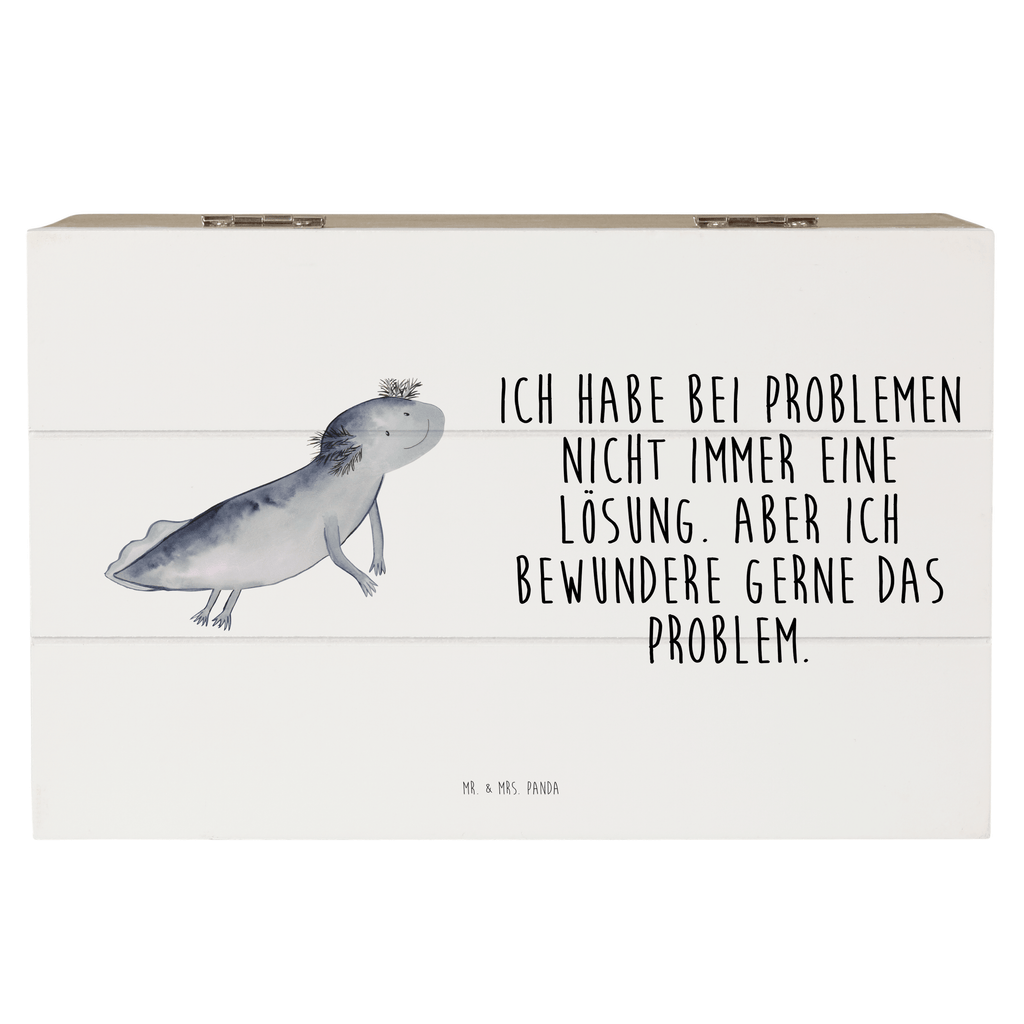 Holzkiste Axolotl schwimmt Holzkiste, Kiste, Schatzkiste, Truhe, Schatulle, XXL, Erinnerungsbox, Erinnerungskiste, Dekokiste, Aufbewahrungsbox, Axolotl, Molch, Axolot, Schwanzlurch, Lurch, Lurche, Problem, Probleme, Lösungen, Motivation