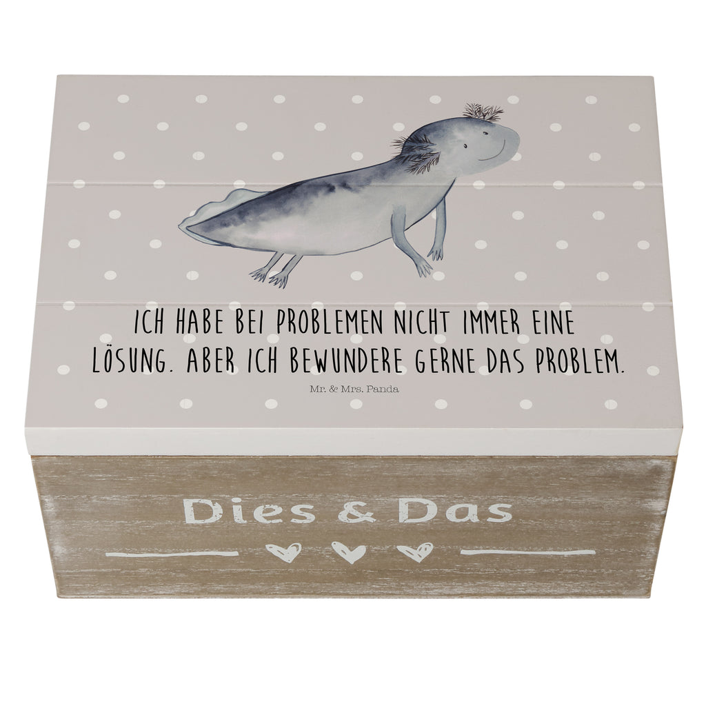 Holzkiste Axolotl schwimmt Holzkiste, Kiste, Schatzkiste, Truhe, Schatulle, XXL, Erinnerungsbox, Erinnerungskiste, Dekokiste, Aufbewahrungsbox, Axolotl, Molch, Axolot, Schwanzlurch, Lurch, Lurche, Problem, Probleme, Lösungen, Motivation
