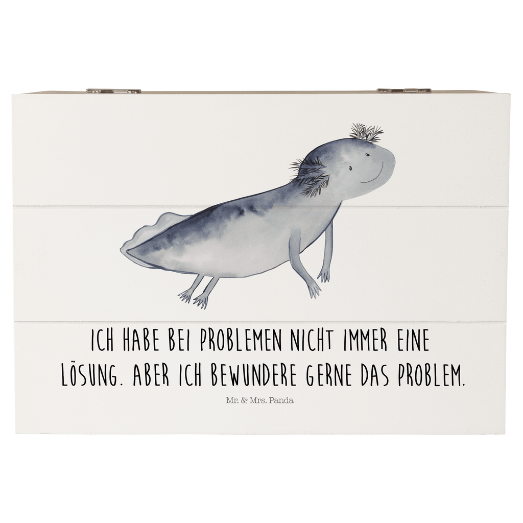 Holzkiste Axolotl schwimmt Holzkiste, Kiste, Schatzkiste, Truhe, Schatulle, XXL, Erinnerungsbox, Erinnerungskiste, Dekokiste, Aufbewahrungsbox, Axolotl, Molch, Axolot, Schwanzlurch, Lurch, Lurche, Problem, Probleme, Lösungen, Motivation