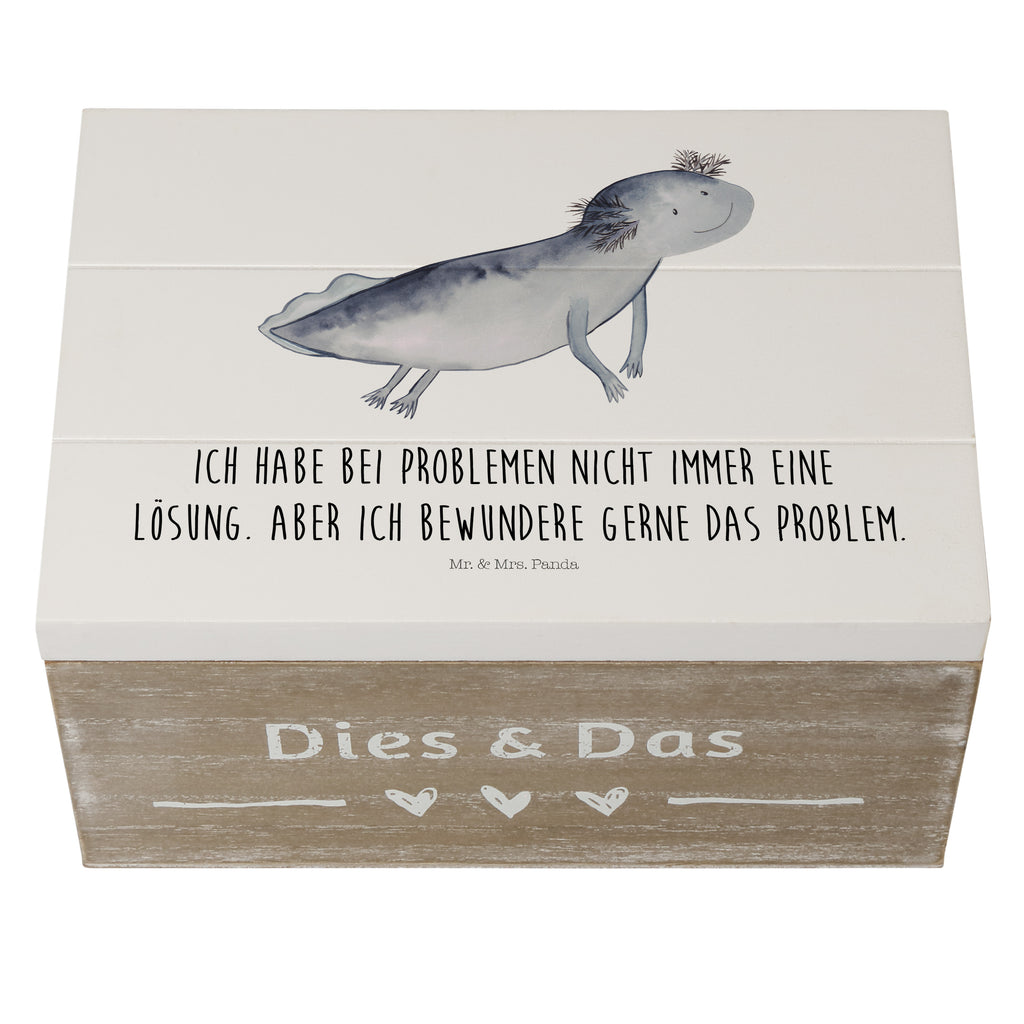 Holzkiste Axolotl schwimmt Holzkiste, Kiste, Schatzkiste, Truhe, Schatulle, XXL, Erinnerungsbox, Erinnerungskiste, Dekokiste, Aufbewahrungsbox, Axolotl, Molch, Axolot, Schwanzlurch, Lurch, Lurche, Problem, Probleme, Lösungen, Motivation