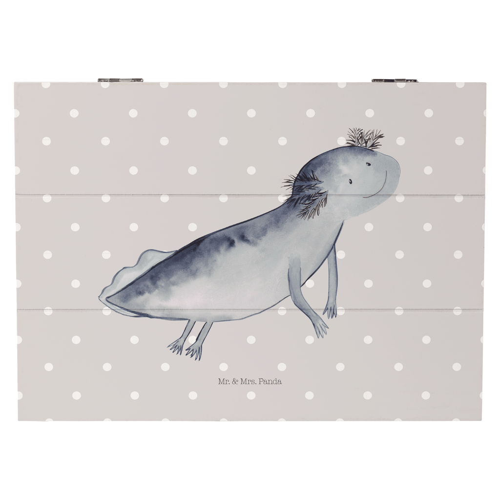 Holzkiste Axolotl schwimmt Holzkiste, Kiste, Schatzkiste, Truhe, Schatulle, XXL, Erinnerungsbox, Erinnerungskiste, Dekokiste, Aufbewahrungsbox, Axolotl, Molch, Axolot, Schwanzlurch, Lurch, Lurche, Problem, Probleme, Lösungen, Motivation