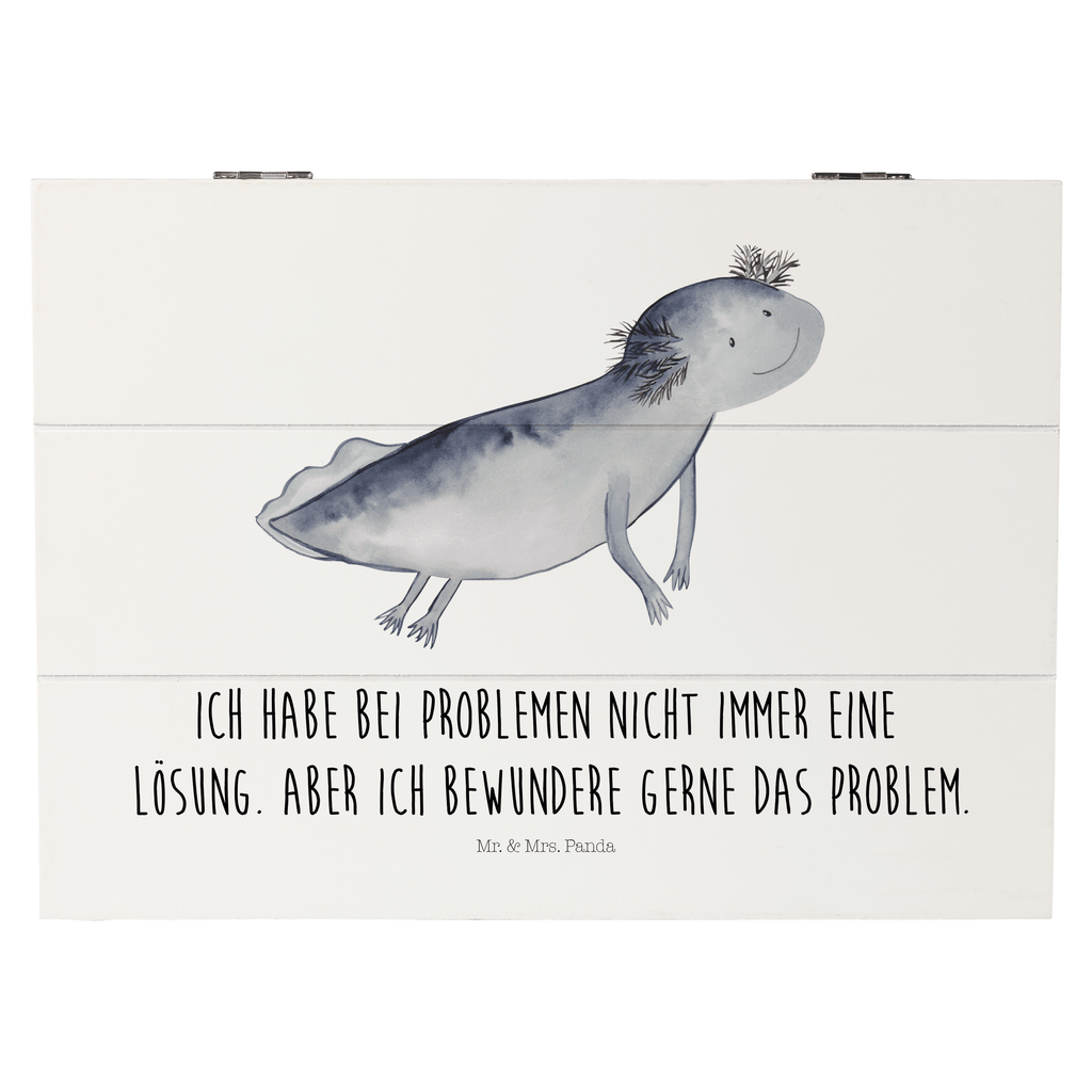 Holzkiste Axolotl schwimmt Holzkiste, Kiste, Schatzkiste, Truhe, Schatulle, XXL, Erinnerungsbox, Erinnerungskiste, Dekokiste, Aufbewahrungsbox, Axolotl, Molch, Axolot, Schwanzlurch, Lurch, Lurche, Problem, Probleme, Lösungen, Motivation