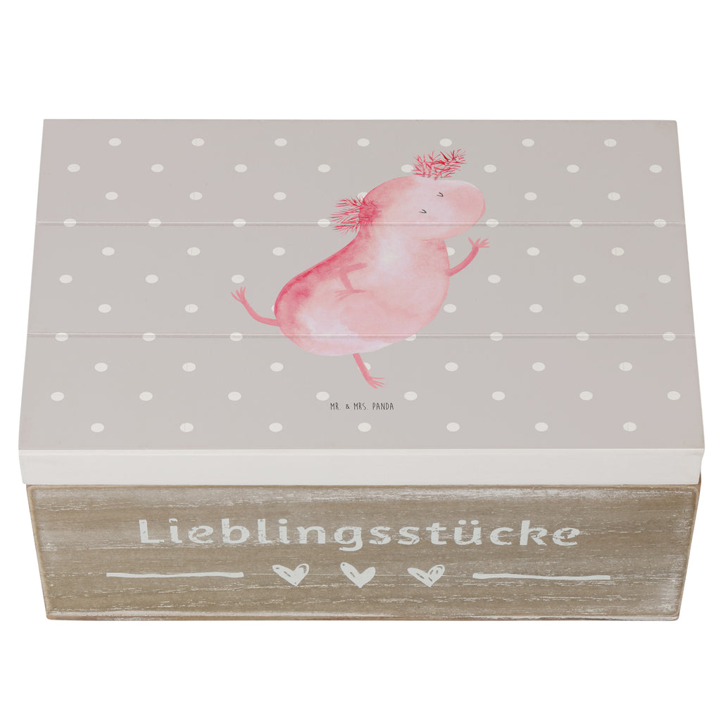 Holzkiste Axolotl tanzt Holzkiste, Kiste, Schatzkiste, Truhe, Schatulle, XXL, Erinnerungsbox, Erinnerungskiste, Dekokiste, Aufbewahrungsbox, Axolotl, Molch, Axolot, Schwanzlurch, Lurch, Lurche, Dachschaden, Sterne, verrückt, Freundin, beste Freundin