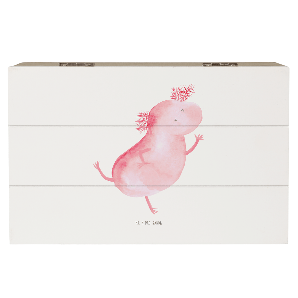 Holzkiste Axolotl tanzt Holzkiste, Kiste, Schatzkiste, Truhe, Schatulle, XXL, Erinnerungsbox, Erinnerungskiste, Dekokiste, Aufbewahrungsbox, Axolotl, Molch, Axolot, Schwanzlurch, Lurch, Lurche, Dachschaden, Sterne, verrückt, Freundin, beste Freundin