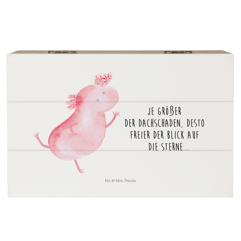 Holzkiste Axolotl tanzt Holzkiste, Kiste, Schatzkiste, Truhe, Schatulle, XXL, Erinnerungsbox, Erinnerungskiste, Dekokiste, Aufbewahrungsbox, Axolotl, Molch, Axolot, Schwanzlurch, Lurch, Lurche, Dachschaden, Sterne, verrückt, Freundin, beste Freundin