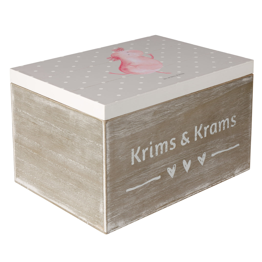 Holzkiste Axolotl tanzt Holzkiste, Kiste, Schatzkiste, Truhe, Schatulle, XXL, Erinnerungsbox, Erinnerungskiste, Dekokiste, Aufbewahrungsbox, Axolotl, Molch, Axolot, Schwanzlurch, Lurch, Lurche, Dachschaden, Sterne, verrückt, Freundin, beste Freundin