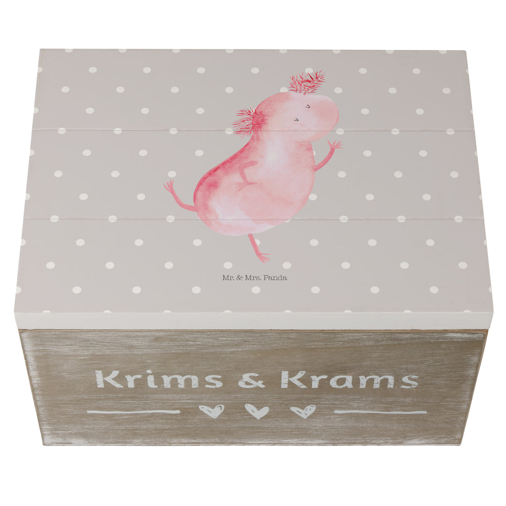 Holzkiste Axolotl tanzt Holzkiste, Kiste, Schatzkiste, Truhe, Schatulle, XXL, Erinnerungsbox, Erinnerungskiste, Dekokiste, Aufbewahrungsbox, Axolotl, Molch, Axolot, Schwanzlurch, Lurch, Lurche, Dachschaden, Sterne, verrückt, Freundin, beste Freundin