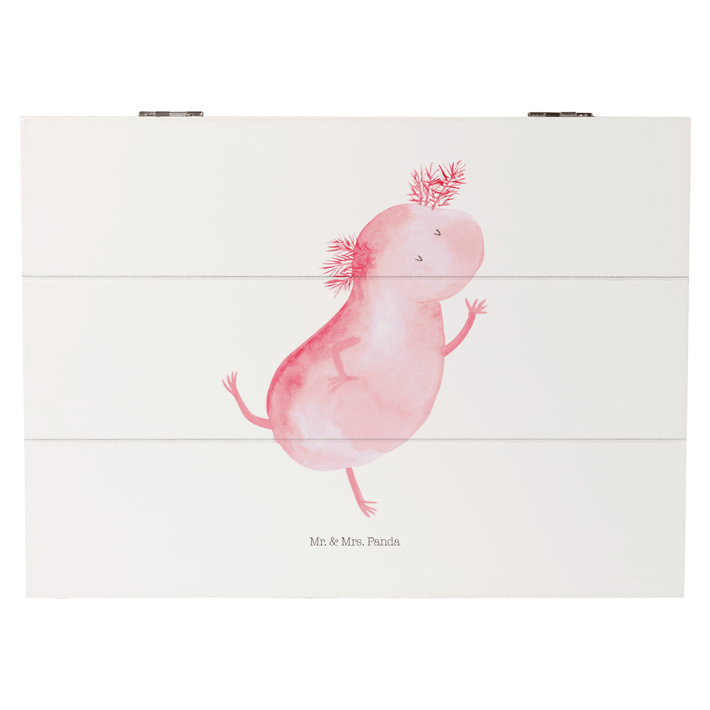 Holzkiste Axolotl tanzt Holzkiste, Kiste, Schatzkiste, Truhe, Schatulle, XXL, Erinnerungsbox, Erinnerungskiste, Dekokiste, Aufbewahrungsbox, Axolotl, Molch, Axolot, Schwanzlurch, Lurch, Lurche, Dachschaden, Sterne, verrückt, Freundin, beste Freundin