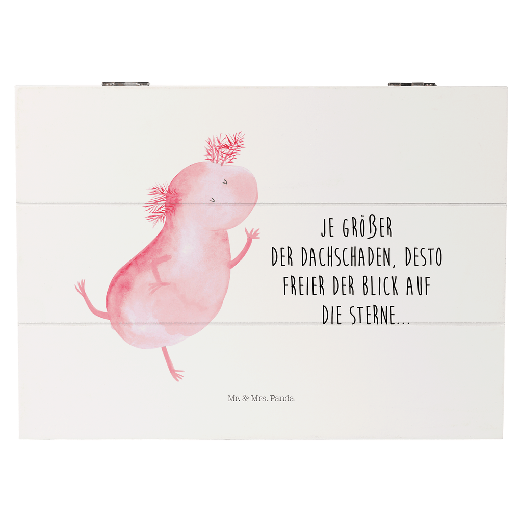 Holzkiste Axolotl tanzt Holzkiste, Kiste, Schatzkiste, Truhe, Schatulle, XXL, Erinnerungsbox, Erinnerungskiste, Dekokiste, Aufbewahrungsbox, Axolotl, Molch, Axolot, Schwanzlurch, Lurch, Lurche, Dachschaden, Sterne, verrückt, Freundin, beste Freundin