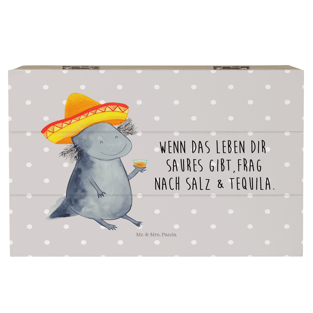 Holzkiste Axolotl Tequila Holzkiste, Kiste, Schatzkiste, Truhe, Schatulle, XXL, Erinnerungsbox, Erinnerungskiste, Dekokiste, Aufbewahrungsbox, Axolotl, Molch, Mexico, Mexiko, Sombrero, Zitrone, Tequila, Motivation, Spruch, Schwanzlurch, Lurch, Lurche, Axolot, Feuerdrache, Feuersalamander
