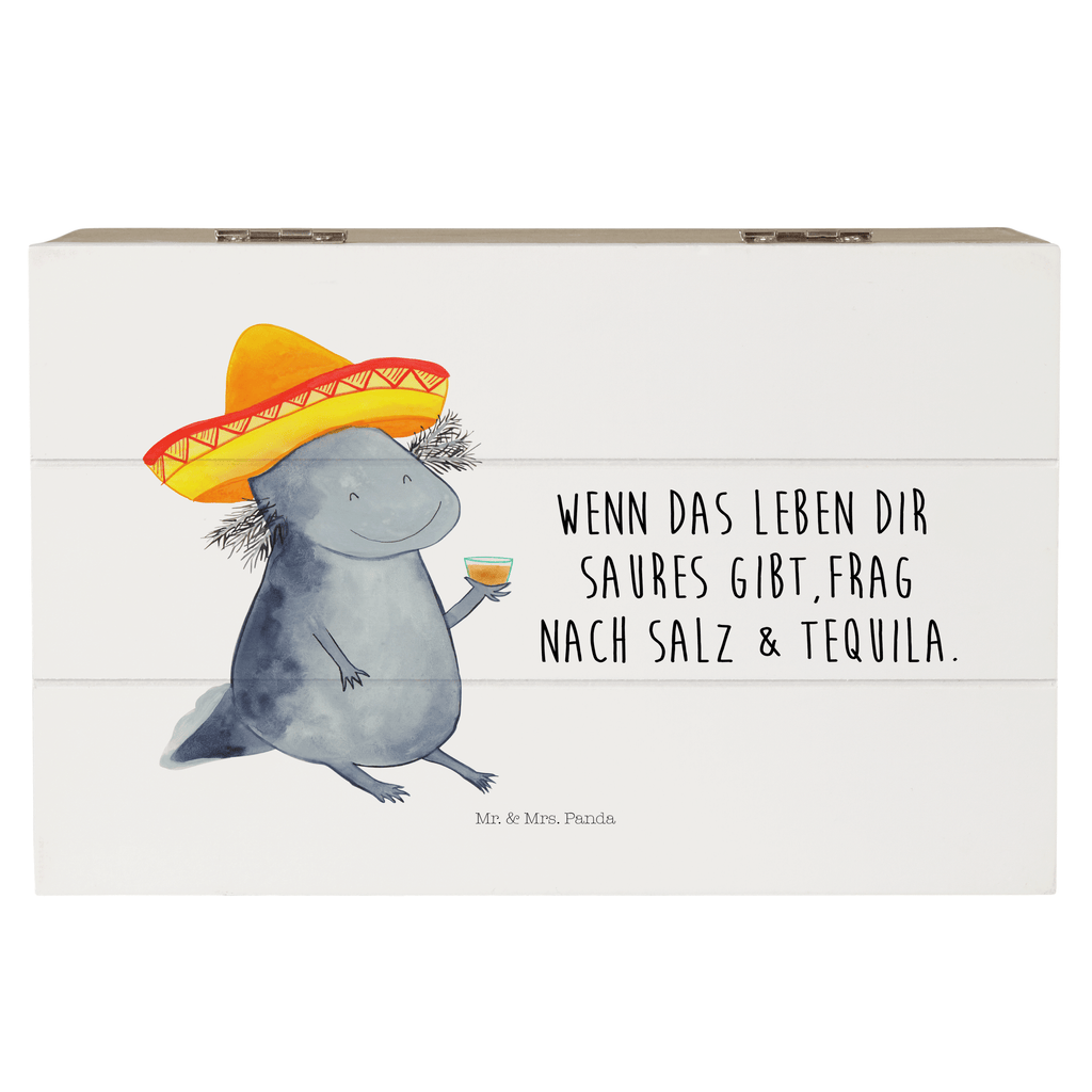 Holzkiste Axolotl Tequila Holzkiste, Kiste, Schatzkiste, Truhe, Schatulle, XXL, Erinnerungsbox, Erinnerungskiste, Dekokiste, Aufbewahrungsbox, Axolotl, Molch, Mexico, Mexiko, Sombrero, Zitrone, Tequila, Motivation, Spruch, Schwanzlurch, Lurch, Lurche, Axolot, Feuerdrache, Feuersalamander