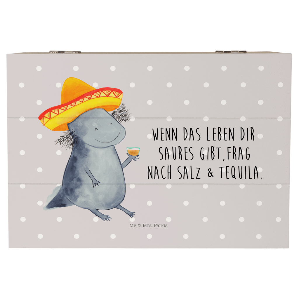 Holzkiste Axolotl Tequila Holzkiste, Kiste, Schatzkiste, Truhe, Schatulle, XXL, Erinnerungsbox, Erinnerungskiste, Dekokiste, Aufbewahrungsbox, Axolotl, Molch, Mexico, Mexiko, Sombrero, Zitrone, Tequila, Motivation, Spruch, Schwanzlurch, Lurch, Lurche, Axolot, Feuerdrache, Feuersalamander