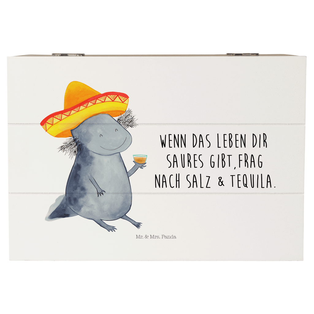 Holzkiste Axolotl Tequila Holzkiste, Kiste, Schatzkiste, Truhe, Schatulle, XXL, Erinnerungsbox, Erinnerungskiste, Dekokiste, Aufbewahrungsbox, Axolotl, Molch, Mexico, Mexiko, Sombrero, Zitrone, Tequila, Motivation, Spruch, Schwanzlurch, Lurch, Lurche, Axolot, Feuerdrache, Feuersalamander