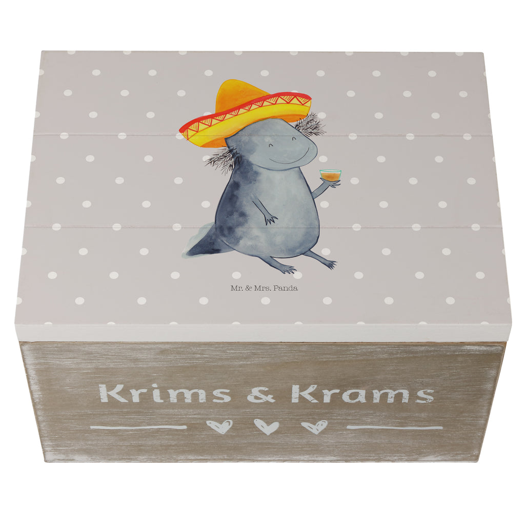 Holzkiste Axolotl Tequila Holzkiste, Kiste, Schatzkiste, Truhe, Schatulle, XXL, Erinnerungsbox, Erinnerungskiste, Dekokiste, Aufbewahrungsbox, Axolotl, Molch, Mexico, Mexiko, Sombrero, Zitrone, Tequila, Motivation, Spruch, Schwanzlurch, Lurch, Lurche, Axolot, Feuerdrache, Feuersalamander