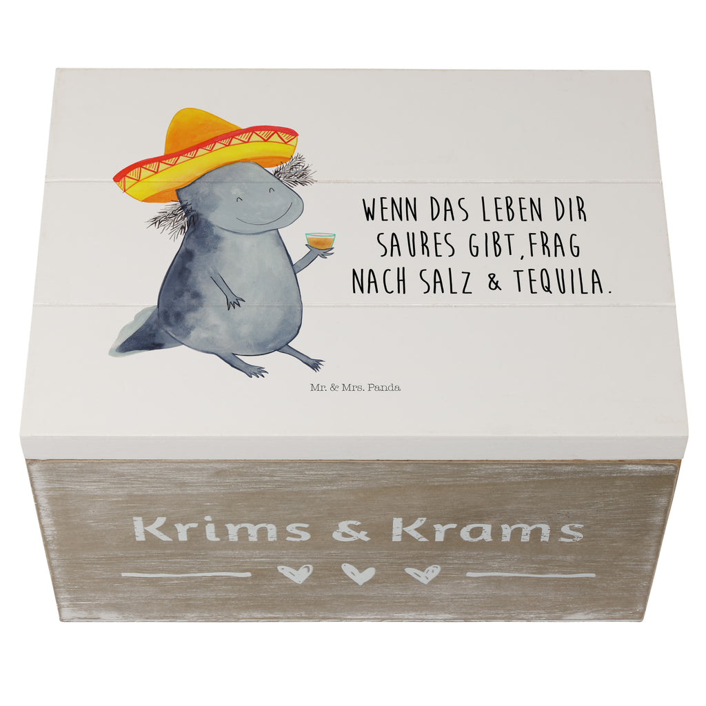 Holzkiste Axolotl Tequila Holzkiste, Kiste, Schatzkiste, Truhe, Schatulle, XXL, Erinnerungsbox, Erinnerungskiste, Dekokiste, Aufbewahrungsbox, Axolotl, Molch, Mexico, Mexiko, Sombrero, Zitrone, Tequila, Motivation, Spruch, Schwanzlurch, Lurch, Lurche, Axolot, Feuerdrache, Feuersalamander