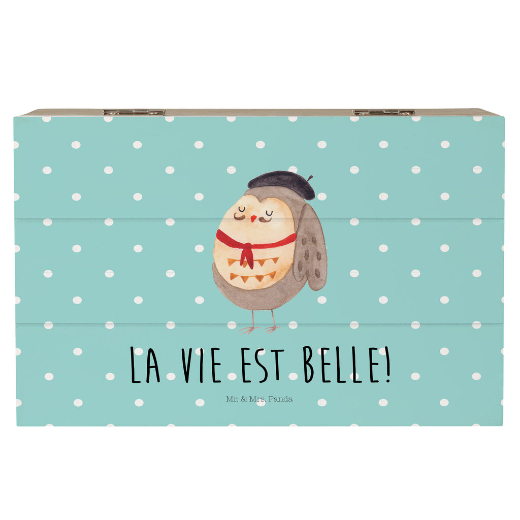 Holzkiste Eule Französisch Holzkiste, Kiste, Schatzkiste, Truhe, Schatulle, XXL, Erinnerungsbox, Erinnerungskiste, Dekokiste, Aufbewahrungsbox, Eule, Eulen, Eule Deko, Owl, hibou, La vie est belle, das Leben ist schön, Spruch schön, Spruch Französisch, Frankreich