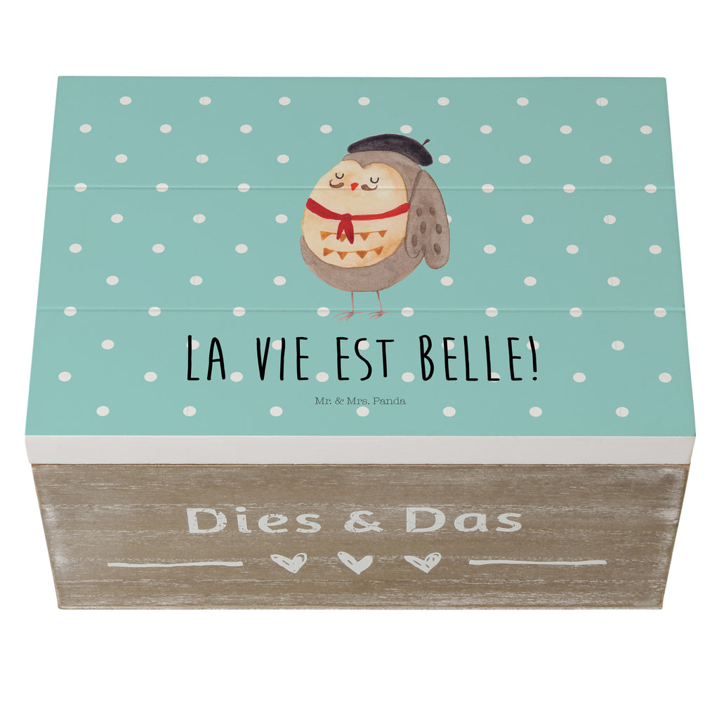 Holzkiste Eule Französisch Holzkiste, Kiste, Schatzkiste, Truhe, Schatulle, XXL, Erinnerungsbox, Erinnerungskiste, Dekokiste, Aufbewahrungsbox, Eule, Eulen, Eule Deko, Owl, hibou, La vie est belle, das Leben ist schön, Spruch schön, Spruch Französisch, Frankreich