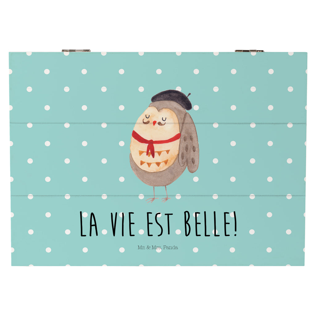 Holzkiste Eule Französisch Holzkiste, Kiste, Schatzkiste, Truhe, Schatulle, XXL, Erinnerungsbox, Erinnerungskiste, Dekokiste, Aufbewahrungsbox, Eule, Eulen, Eule Deko, Owl, hibou, La vie est belle, das Leben ist schön, Spruch schön, Spruch Französisch, Frankreich