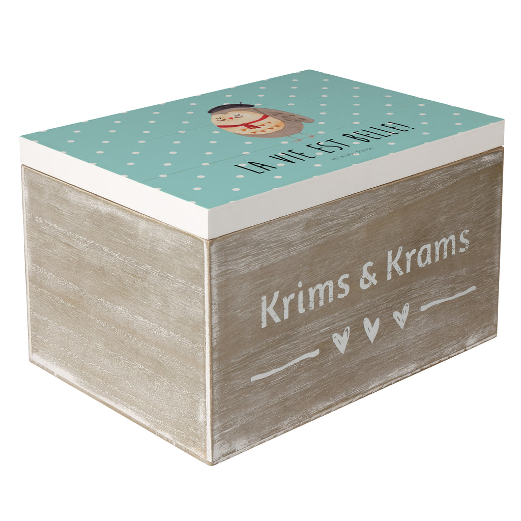 Holzkiste Eule Französisch Holzkiste, Kiste, Schatzkiste, Truhe, Schatulle, XXL, Erinnerungsbox, Erinnerungskiste, Dekokiste, Aufbewahrungsbox, Eule, Eulen, Eule Deko, Owl, hibou, La vie est belle, das Leben ist schön, Spruch schön, Spruch Französisch, Frankreich