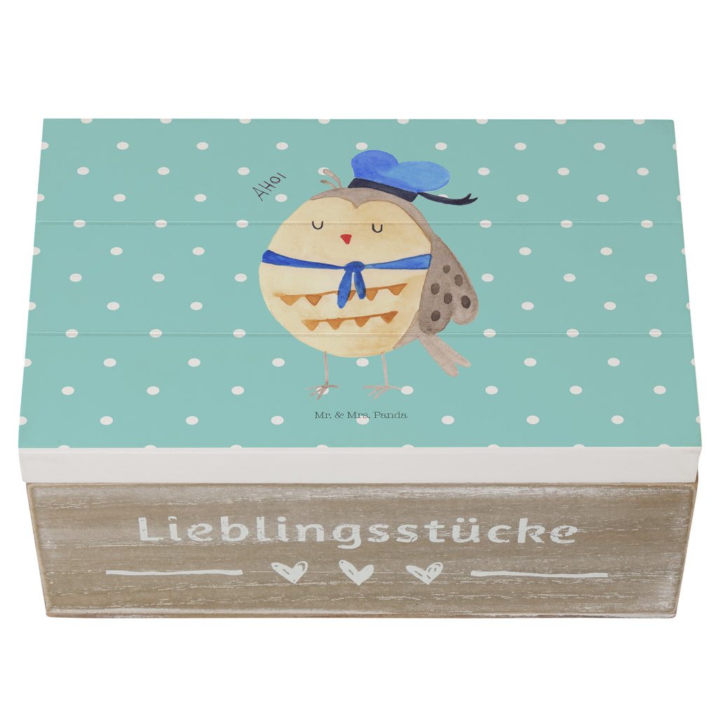 Holzkiste Eule Matrosen Holzkiste, Kiste, Schatzkiste, Truhe, Schatulle, XXL, Erinnerungsbox, Erinnerungskiste, Dekokiste, Aufbewahrungsbox, Eule, Eule Spruch, Eule Deko, Owl, Wortspiel lustig, Matrose, Freundin, Ehe, Seefahrer, Heimathafen, Hochzeitstag Geschenk