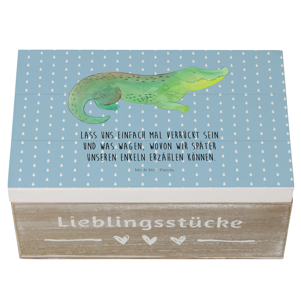 Holzkiste Krokodil Holzkiste, Kiste, Schatzkiste, Truhe, Schatulle, XXL, Erinnerungsbox, Erinnerungskiste, Dekokiste, Aufbewahrungsbox, Meerestiere, Meer, Urlaub, Krokodil, Krokodile, verrückt sein, spontan sein, Abenteuerlust, Reiselust, Freundin, beste Freundin, Lieblingsmensch