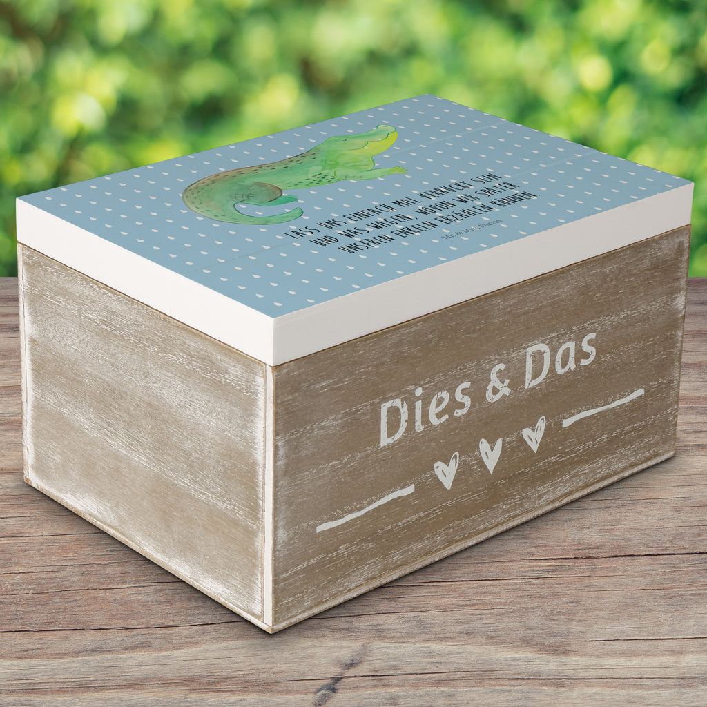 Holzkiste Krokodil Holzkiste, Kiste, Schatzkiste, Truhe, Schatulle, XXL, Erinnerungsbox, Erinnerungskiste, Dekokiste, Aufbewahrungsbox, Meerestiere, Meer, Urlaub, Krokodil, Krokodile, verrückt sein, spontan sein, Abenteuerlust, Reiselust, Freundin, beste Freundin, Lieblingsmensch