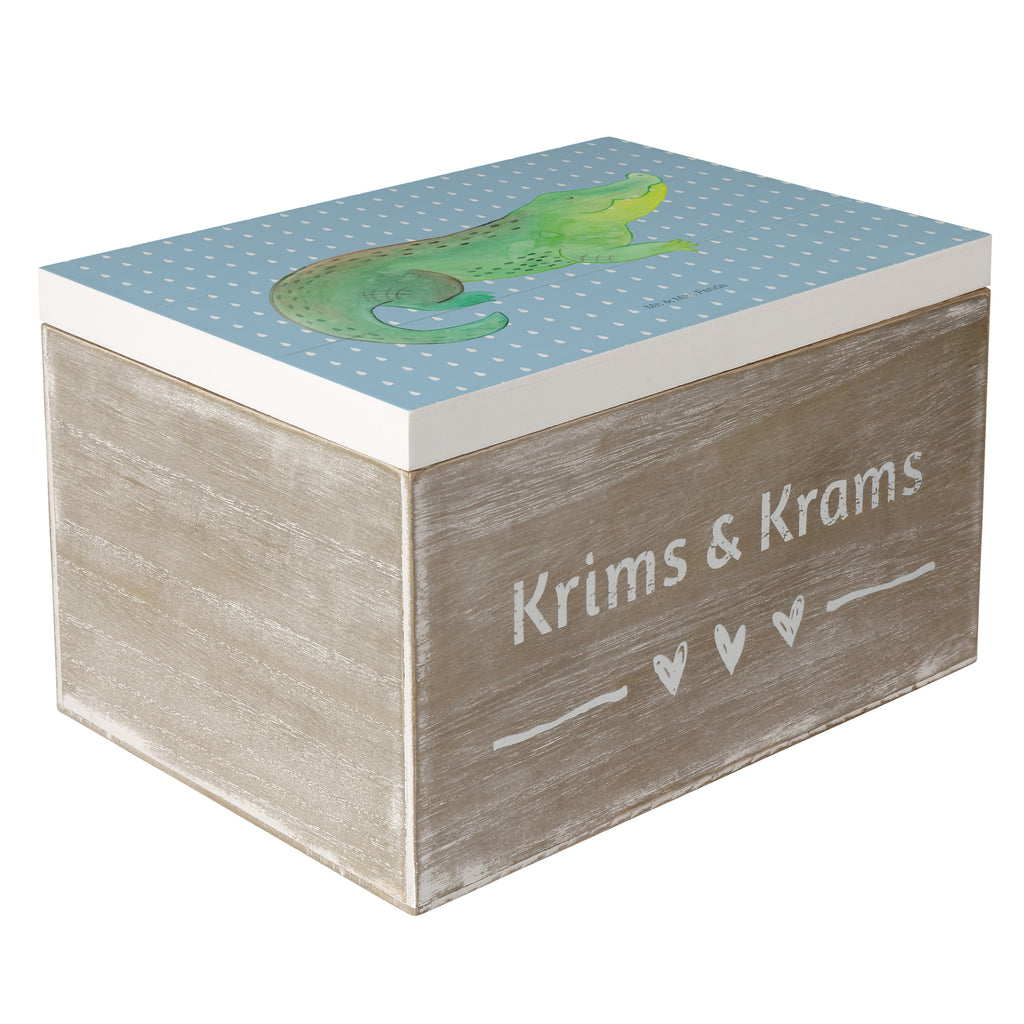 Holzkiste Krokodil Holzkiste, Kiste, Schatzkiste, Truhe, Schatulle, XXL, Erinnerungsbox, Erinnerungskiste, Dekokiste, Aufbewahrungsbox, Meerestiere, Meer, Urlaub, Krokodil, Krokodile, verrückt sein, spontan sein, Abenteuerlust, Reiselust, Freundin, beste Freundin, Lieblingsmensch