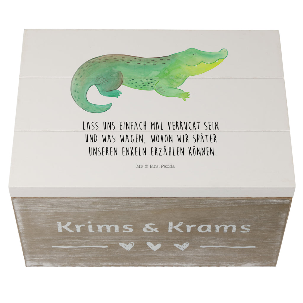 Holzkiste Krokodil Holzkiste, Kiste, Schatzkiste, Truhe, Schatulle, XXL, Erinnerungsbox, Erinnerungskiste, Dekokiste, Aufbewahrungsbox, Meerestiere, Meer, Urlaub, Krokodil, Krokodile, verrückt sein, spontan sein, Abenteuerlust, Reiselust, Freundin, beste Freundin, Lieblingsmensch