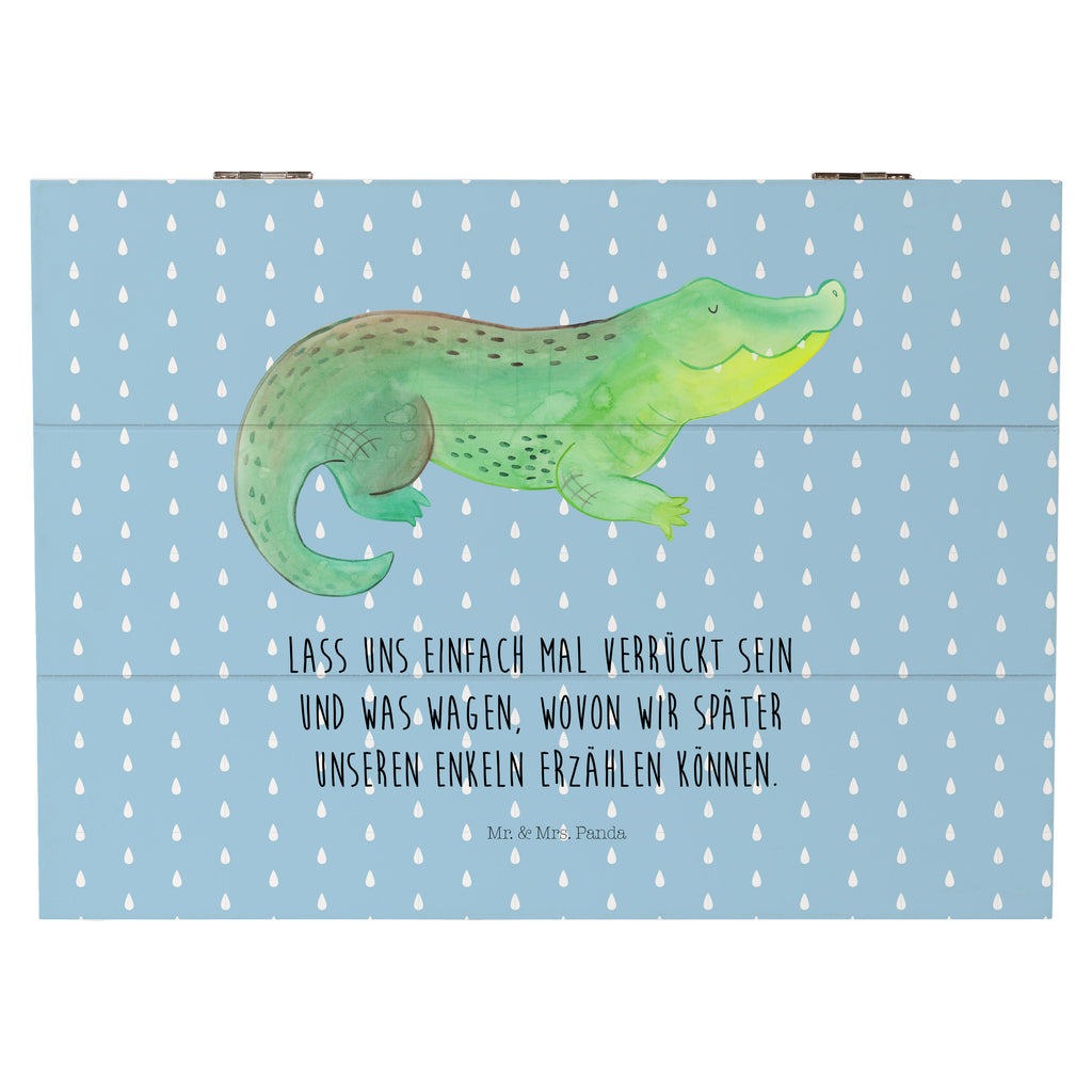 Holzkiste Krokodil Holzkiste, Kiste, Schatzkiste, Truhe, Schatulle, XXL, Erinnerungsbox, Erinnerungskiste, Dekokiste, Aufbewahrungsbox, Meerestiere, Meer, Urlaub, Krokodil, Krokodile, verrückt sein, spontan sein, Abenteuerlust, Reiselust, Freundin, beste Freundin, Lieblingsmensch