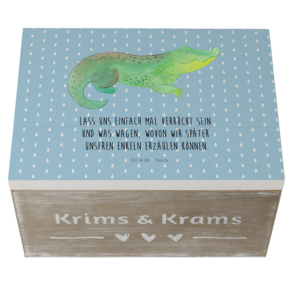 Holzkiste Krokodil Holzkiste, Kiste, Schatzkiste, Truhe, Schatulle, XXL, Erinnerungsbox, Erinnerungskiste, Dekokiste, Aufbewahrungsbox, Meerestiere, Meer, Urlaub, Krokodil, Krokodile, verrückt sein, spontan sein, Abenteuerlust, Reiselust, Freundin, beste Freundin, Lieblingsmensch