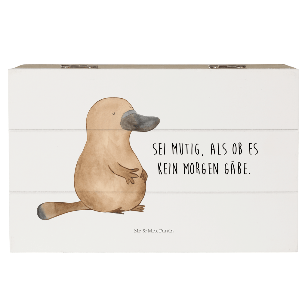 Holzkiste Schnabeltier mutig Holzkiste, Kiste, Schatzkiste, Truhe, Schatulle, XXL, Erinnerungsbox, Erinnerungskiste, Dekokiste, Aufbewahrungsbox, Meerestiere, Meer, Urlaub, Schnabeltier, Mut, mutig, Lebensweisheit, Schnabeltiere, Motivation, Training, Büro, Arbeit, Neuanfang, Neustart, Weltreise, Raodtrip