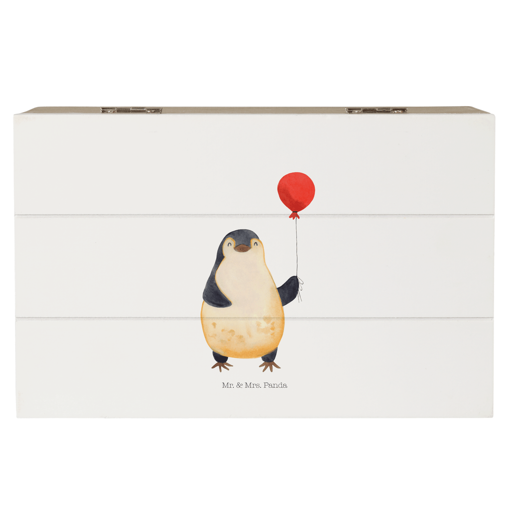 Holzkiste Pinguin Luftballon Holzkiste, Kiste, Schatzkiste, Truhe, Schatulle, XXL, Erinnerungsbox, Erinnerungskiste, Dekokiste, Aufbewahrungsbox, Pinguin, Pinguine, Luftballon, Tagträume, Lebenslust, Geschenk Freundin, Geschenkidee, beste Freundin, Motivation, Neustart, neues Leben, Liebe, Glück