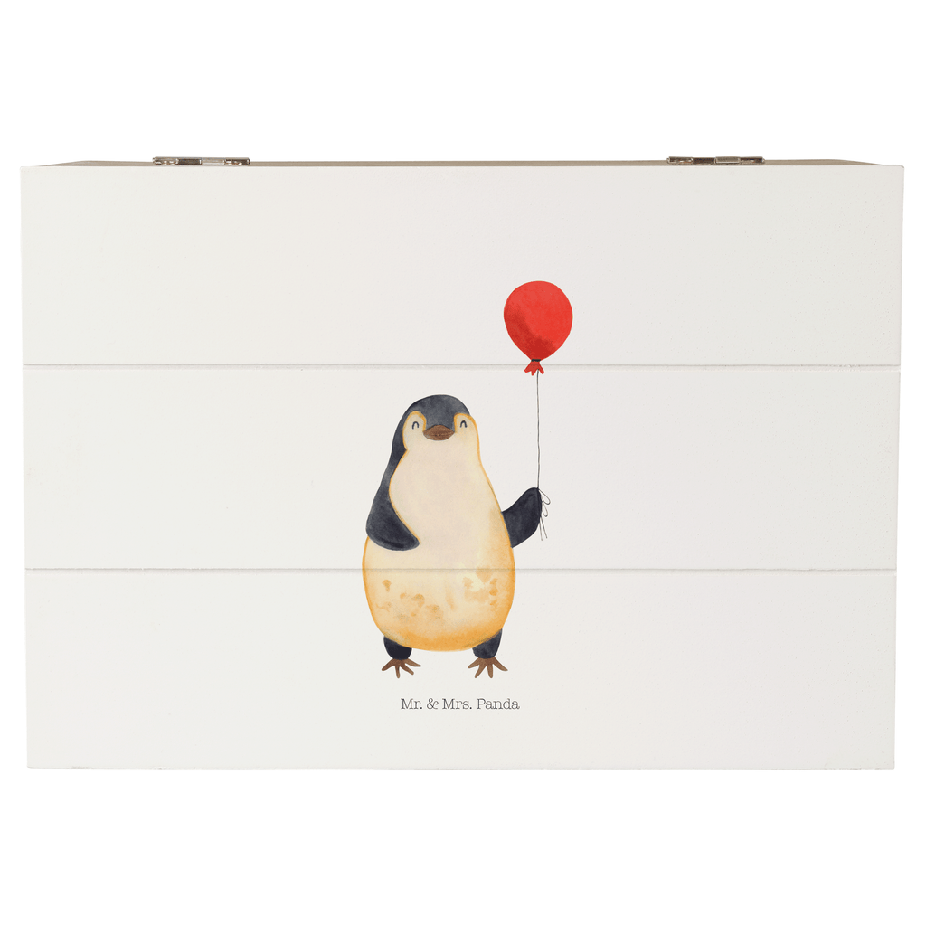 Holzkiste Pinguin Luftballon Holzkiste, Kiste, Schatzkiste, Truhe, Schatulle, XXL, Erinnerungsbox, Erinnerungskiste, Dekokiste, Aufbewahrungsbox, Pinguin, Pinguine, Luftballon, Tagträume, Lebenslust, Geschenk Freundin, Geschenkidee, beste Freundin, Motivation, Neustart, neues Leben, Liebe, Glück