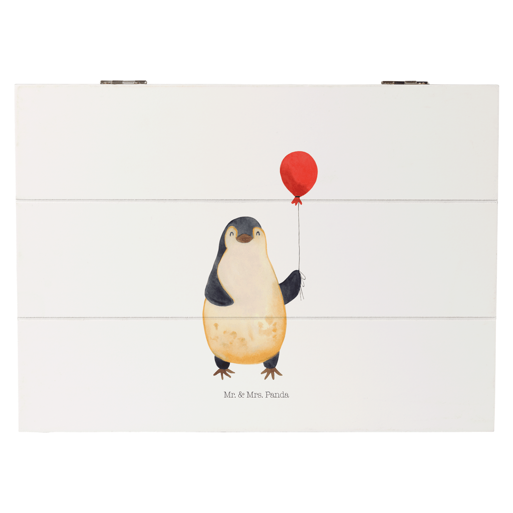 Holzkiste Pinguin Luftballon Holzkiste, Kiste, Schatzkiste, Truhe, Schatulle, XXL, Erinnerungsbox, Erinnerungskiste, Dekokiste, Aufbewahrungsbox, Pinguin, Pinguine, Luftballon, Tagträume, Lebenslust, Geschenk Freundin, Geschenkidee, beste Freundin, Motivation, Neustart, neues Leben, Liebe, Glück