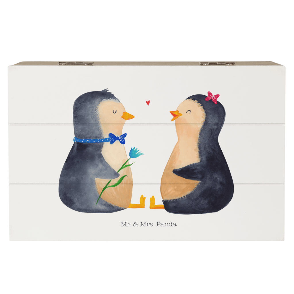 Holzkiste Pinguin Pärchen Holzkiste, Kiste, Schatzkiste, Truhe, Schatulle, XXL, Erinnerungsbox, Erinnerungskiste, Dekokiste, Aufbewahrungsbox, Pinguin, Pinguine, Liebe, Liebespaar, Liebesbeweis, Liebesgeschenk, Verlobung, Jahrestag, Hochzeitstag, Hochzeit, Hochzeitsgeschenk, große Liebe, Traumpaar