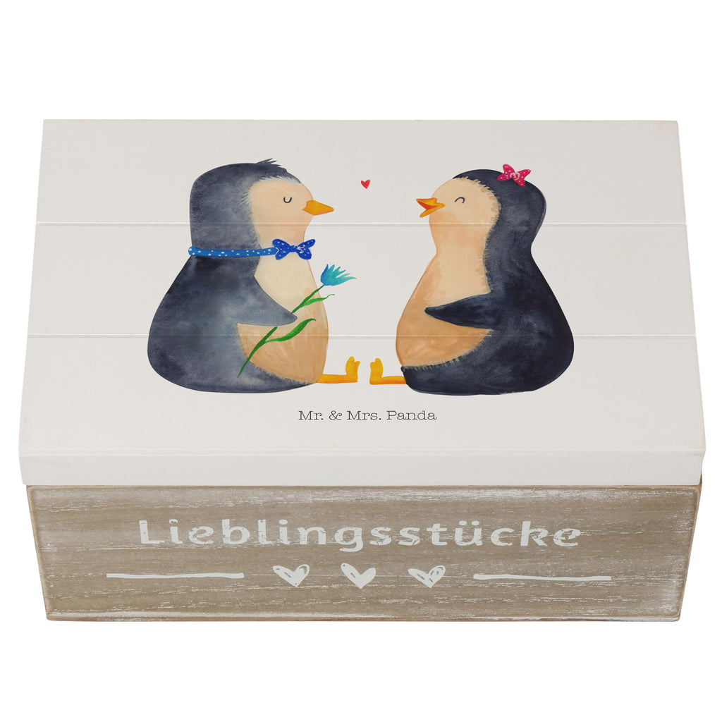 Holzkiste Pinguin Pärchen Holzkiste, Kiste, Schatzkiste, Truhe, Schatulle, XXL, Erinnerungsbox, Erinnerungskiste, Dekokiste, Aufbewahrungsbox, Pinguin, Pinguine, Liebe, Liebespaar, Liebesbeweis, Liebesgeschenk, Verlobung, Jahrestag, Hochzeitstag, Hochzeit, Hochzeitsgeschenk, große Liebe, Traumpaar