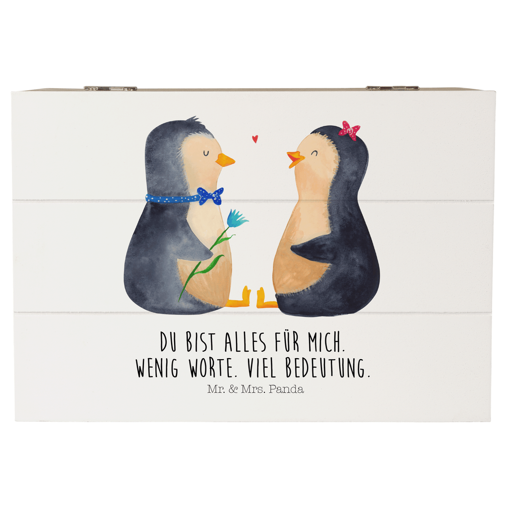 Holzkiste Pinguin Pärchen Holzkiste, Kiste, Schatzkiste, Truhe, Schatulle, XXL, Erinnerungsbox, Erinnerungskiste, Dekokiste, Aufbewahrungsbox, Pinguin, Pinguine, Liebe, Liebespaar, Liebesbeweis, Liebesgeschenk, Verlobung, Jahrestag, Hochzeitstag, Hochzeit, Hochzeitsgeschenk, große Liebe, Traumpaar