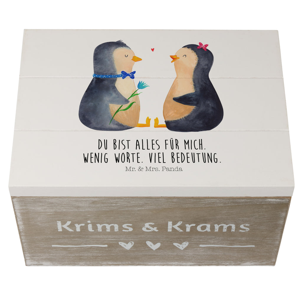 Holzkiste Pinguin Pärchen Holzkiste, Kiste, Schatzkiste, Truhe, Schatulle, XXL, Erinnerungsbox, Erinnerungskiste, Dekokiste, Aufbewahrungsbox, Pinguin, Pinguine, Liebe, Liebespaar, Liebesbeweis, Liebesgeschenk, Verlobung, Jahrestag, Hochzeitstag, Hochzeit, Hochzeitsgeschenk, große Liebe, Traumpaar