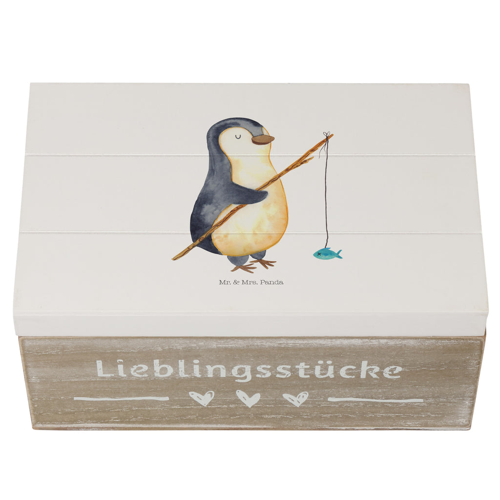 Holzkiste Pinguin Angler Holzkiste, Kiste, Schatzkiste, Truhe, Schatulle, XXL, Erinnerungsbox, Erinnerungskiste, Dekokiste, Aufbewahrungsbox, Pinguin, Pinguine, Angeln, Angler, Tagträume, Hobby, Plan, Planer, Tagesplan, Neustart, Motivation, Geschenk, Freundinnen, Geschenkidee, Urlaub, Wochenende