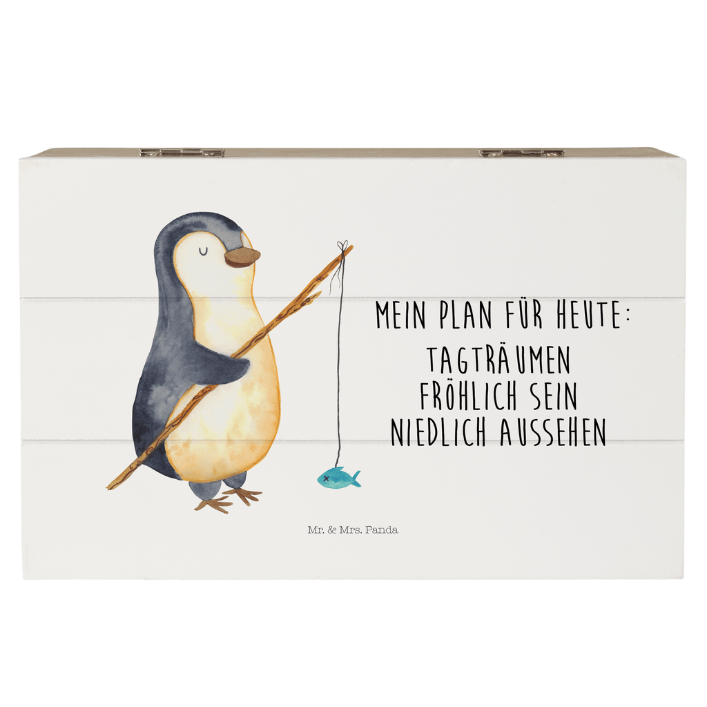 Holzkiste Pinguin Angler Holzkiste, Kiste, Schatzkiste, Truhe, Schatulle, XXL, Erinnerungsbox, Erinnerungskiste, Dekokiste, Aufbewahrungsbox, Pinguin, Pinguine, Angeln, Angler, Tagträume, Hobby, Plan, Planer, Tagesplan, Neustart, Motivation, Geschenk, Freundinnen, Geschenkidee, Urlaub, Wochenende