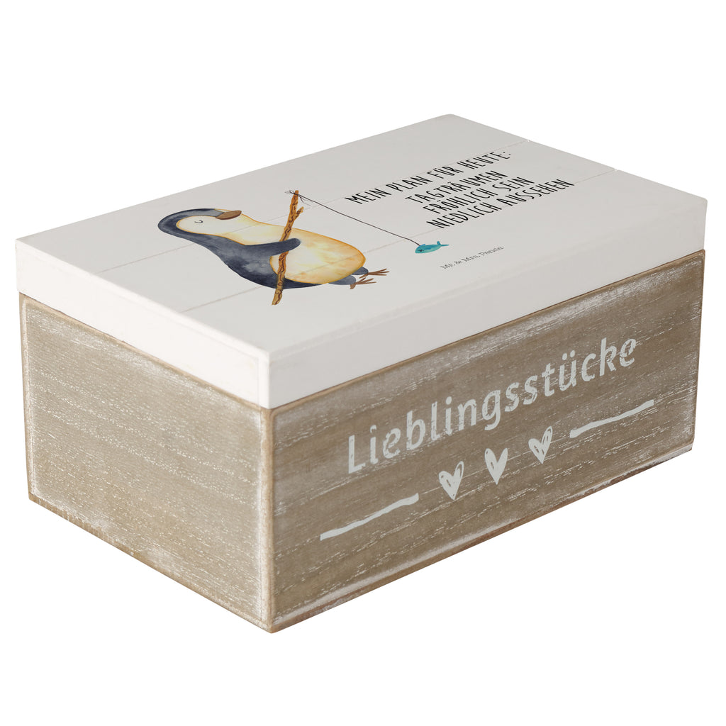Holzkiste Pinguin Angler Holzkiste, Kiste, Schatzkiste, Truhe, Schatulle, XXL, Erinnerungsbox, Erinnerungskiste, Dekokiste, Aufbewahrungsbox, Pinguin, Pinguine, Angeln, Angler, Tagträume, Hobby, Plan, Planer, Tagesplan, Neustart, Motivation, Geschenk, Freundinnen, Geschenkidee, Urlaub, Wochenende
