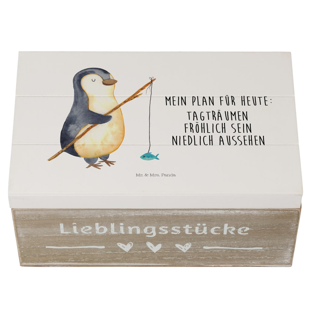 Holzkiste Pinguin Angler Holzkiste, Kiste, Schatzkiste, Truhe, Schatulle, XXL, Erinnerungsbox, Erinnerungskiste, Dekokiste, Aufbewahrungsbox, Pinguin, Pinguine, Angeln, Angler, Tagträume, Hobby, Plan, Planer, Tagesplan, Neustart, Motivation, Geschenk, Freundinnen, Geschenkidee, Urlaub, Wochenende