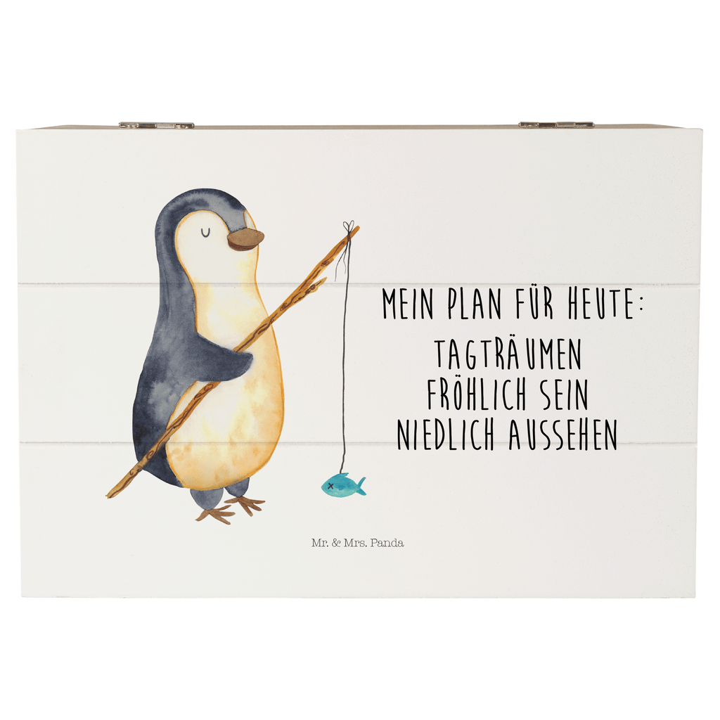 Holzkiste Pinguin Angler Holzkiste, Kiste, Schatzkiste, Truhe, Schatulle, XXL, Erinnerungsbox, Erinnerungskiste, Dekokiste, Aufbewahrungsbox, Pinguin, Pinguine, Angeln, Angler, Tagträume, Hobby, Plan, Planer, Tagesplan, Neustart, Motivation, Geschenk, Freundinnen, Geschenkidee, Urlaub, Wochenende