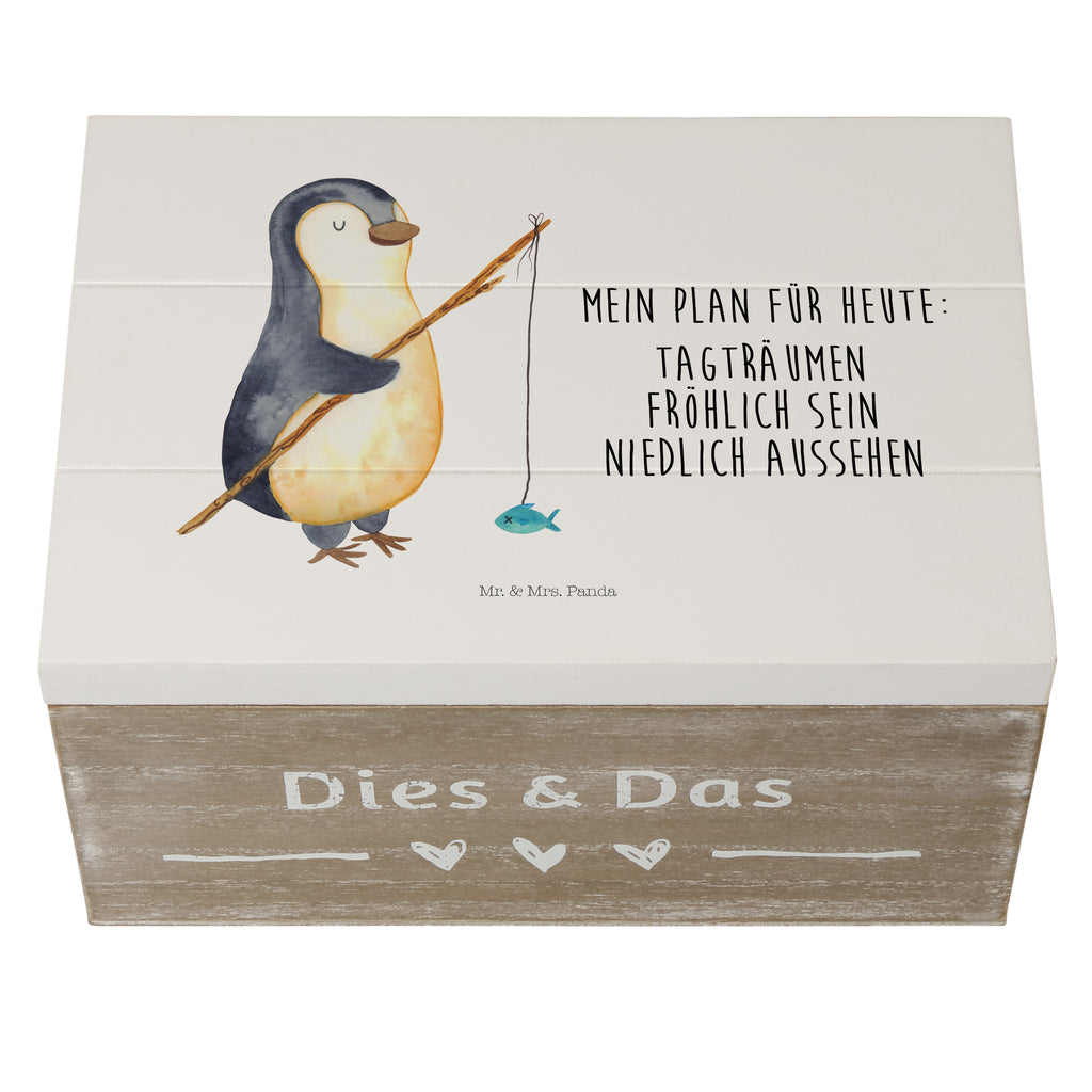 Holzkiste Pinguin Angler Holzkiste, Kiste, Schatzkiste, Truhe, Schatulle, XXL, Erinnerungsbox, Erinnerungskiste, Dekokiste, Aufbewahrungsbox, Pinguin, Pinguine, Angeln, Angler, Tagträume, Hobby, Plan, Planer, Tagesplan, Neustart, Motivation, Geschenk, Freundinnen, Geschenkidee, Urlaub, Wochenende