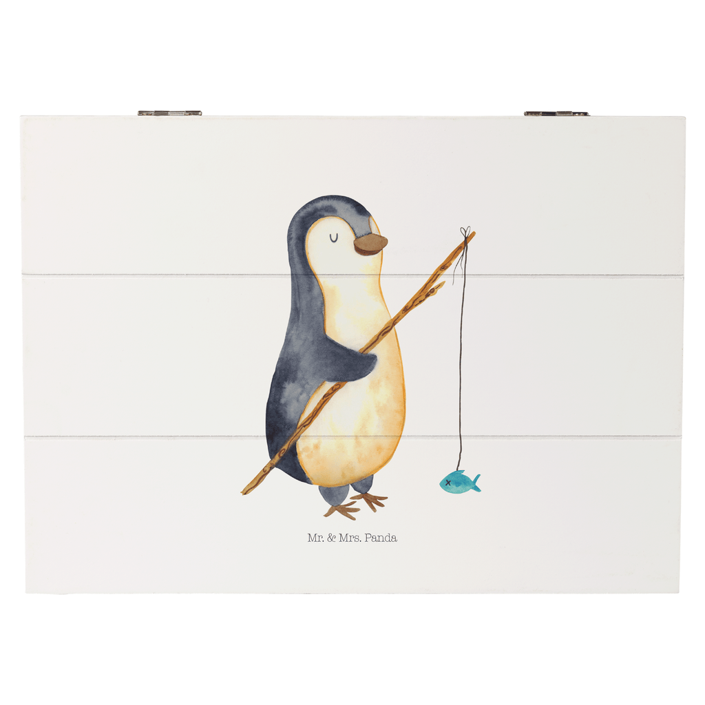 Holzkiste Pinguin Angler Holzkiste, Kiste, Schatzkiste, Truhe, Schatulle, XXL, Erinnerungsbox, Erinnerungskiste, Dekokiste, Aufbewahrungsbox, Pinguin, Pinguine, Angeln, Angler, Tagträume, Hobby, Plan, Planer, Tagesplan, Neustart, Motivation, Geschenk, Freundinnen, Geschenkidee, Urlaub, Wochenende